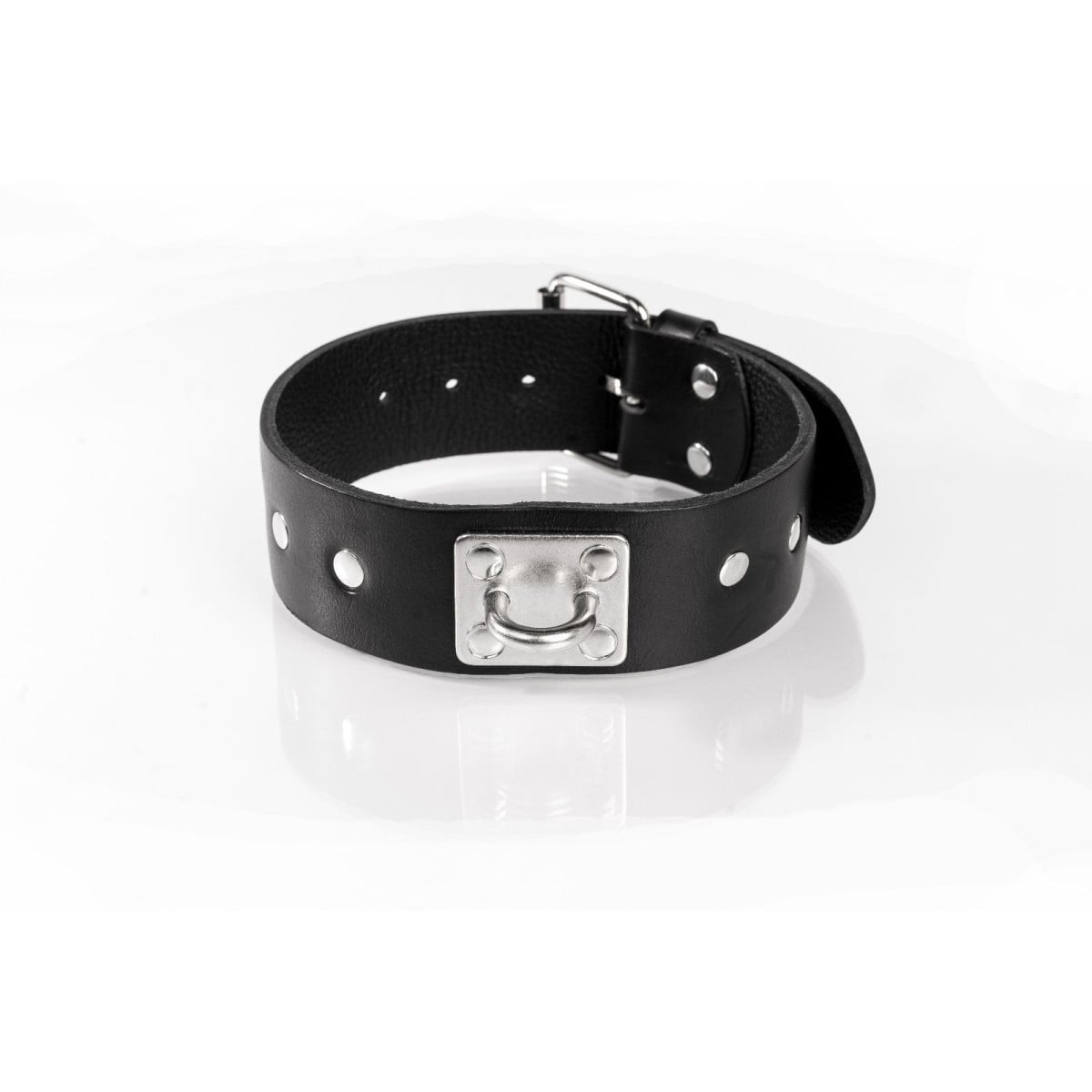 Whips Primal Bond Studded Collar Small Black, kožený obojek pro obvod 31–40 cm