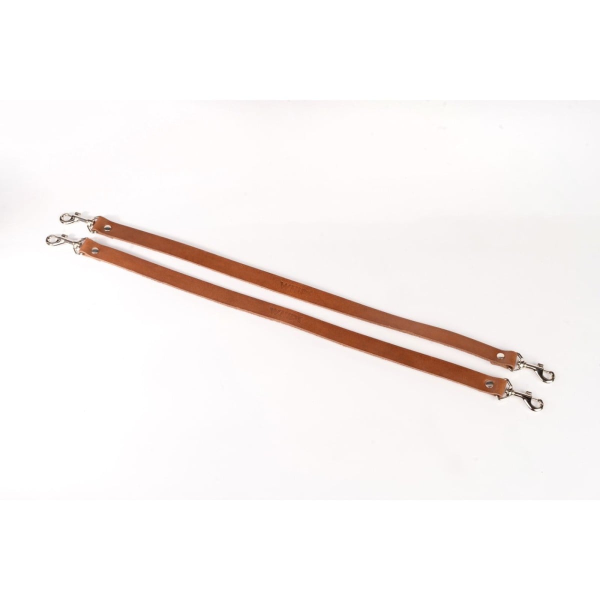 Whips Primal Bond Long Leather Connectors Brown, 2 kožené spojovací řemínky s karabinami