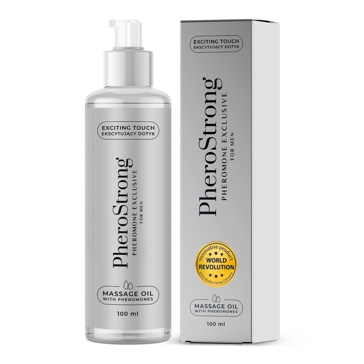PheroStrong Exclusive for Men Massage Oil 100 ml, masážní olej s feromony pro muže