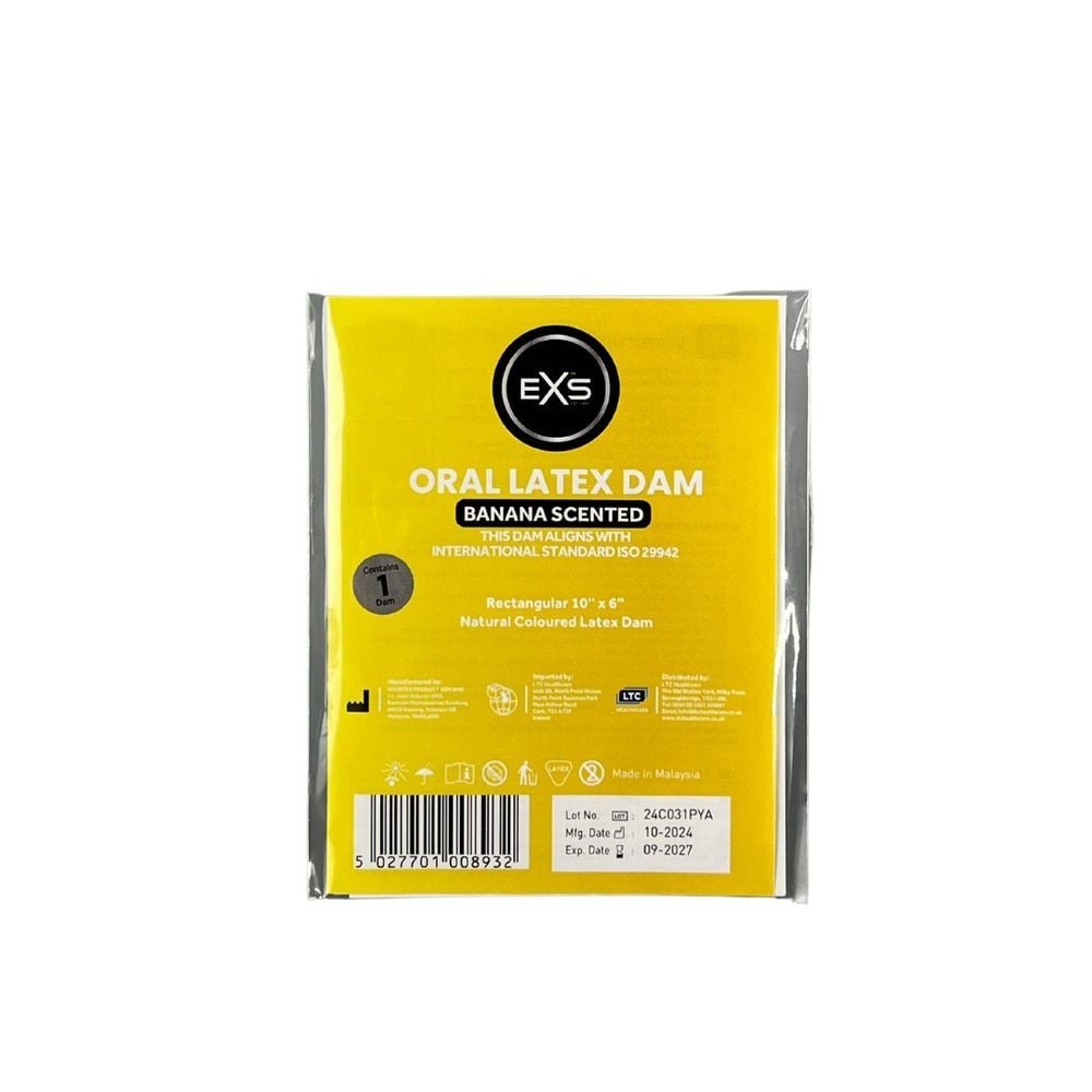 EXS Oral Latex Dam Banana 1 pc, latexová bariéra pro orální sex