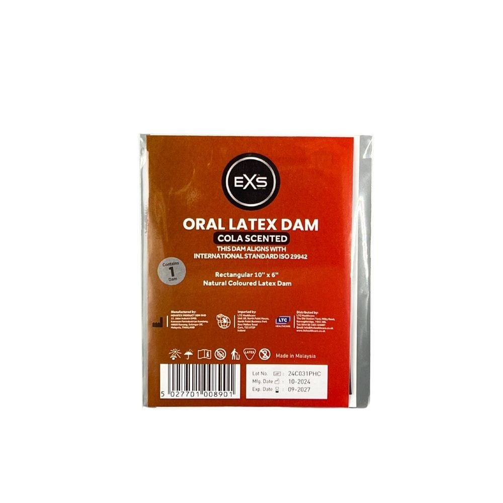 EXS Oral Latex Dam Cola 1 pc, latexová bariéra pro orální sex