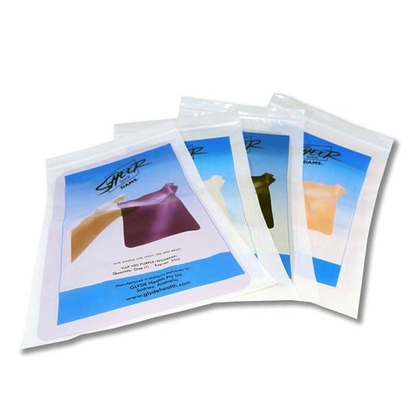 Glyde Oral Dams Mixed 4 pcs, latexová bariéra pro orální sex