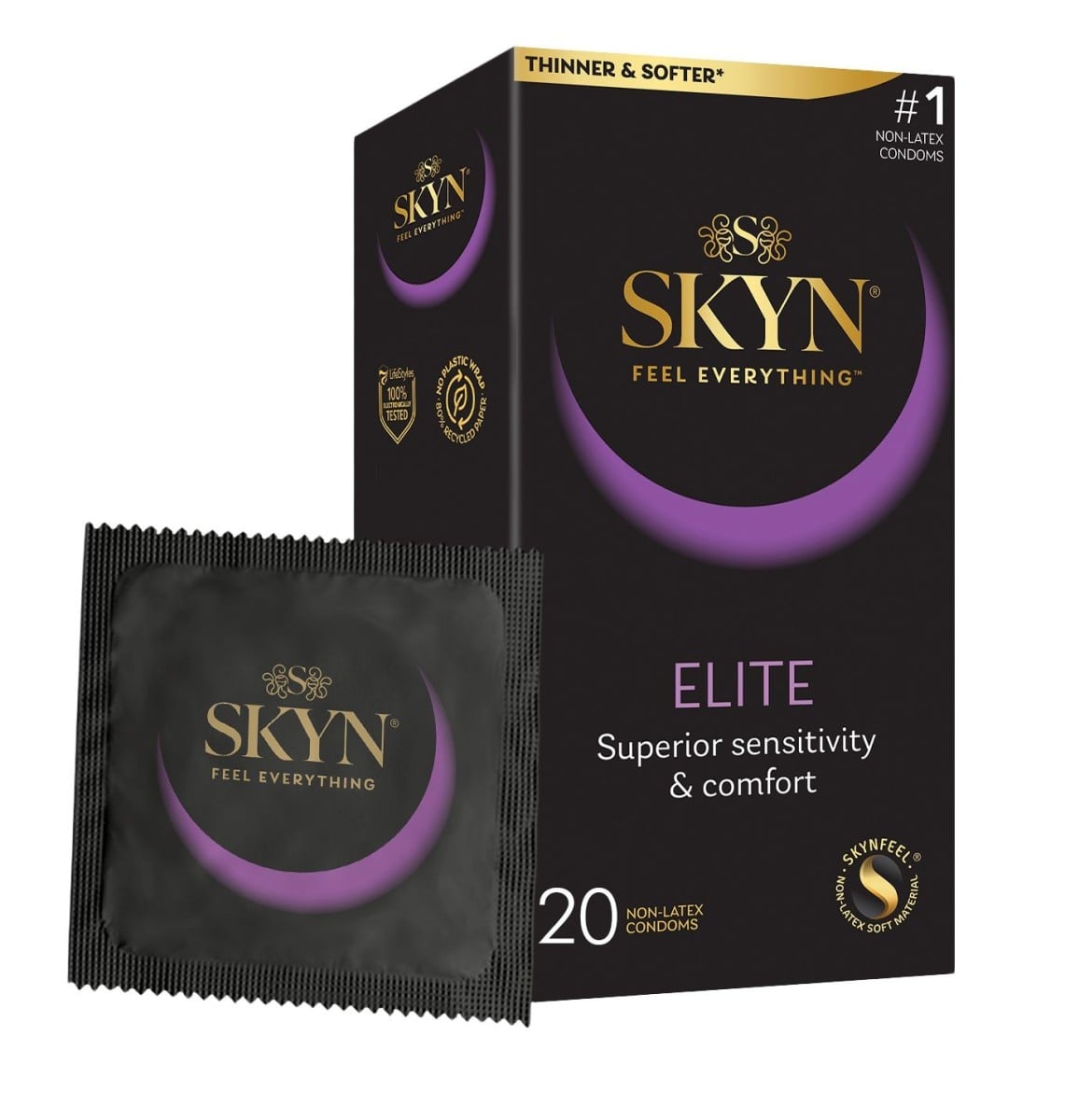 Skyn Elite 20 ks, ultra tenké bezlatexové kondomy