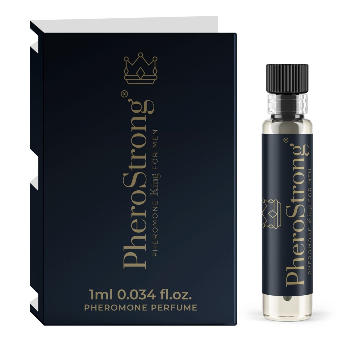 PheroStrong Pheromone King For Men 1 ml, dřevito-kořeněný parfém pro zvýšení sexuální přitažlivosti