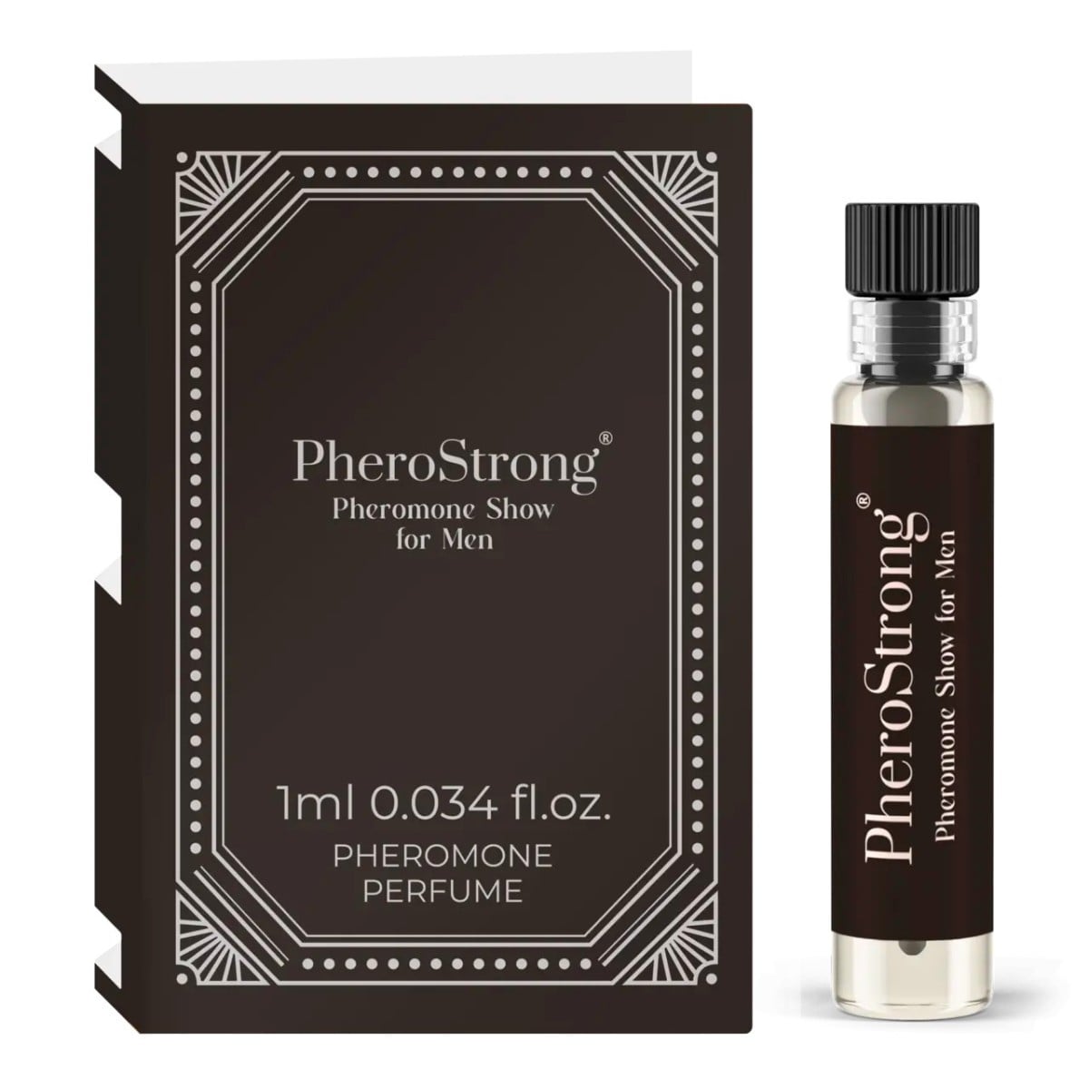 PheroStrong Pheromone Show for Men 1 ml, aromaticko-dřevitý parfém pro zvýšení sexuální přitažlivosti