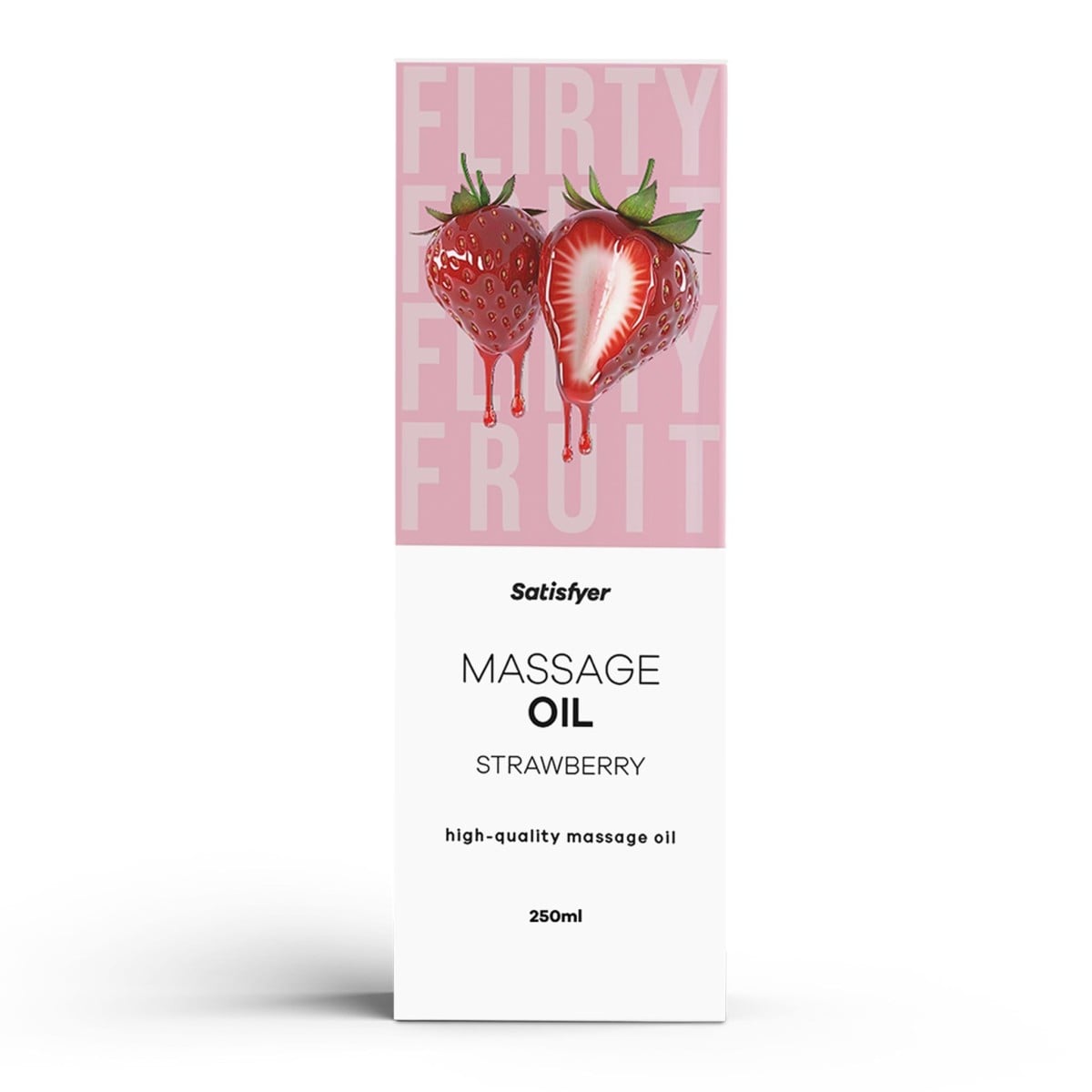 Satisfyer Massage Oil Strawberry 250 ml, masážní olej s vůní jahod