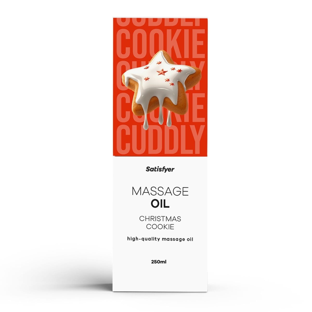 Satisfyer Massage Oil Christmas Cookie 250 ml, masážní olej s vůní vánočního cukroví
