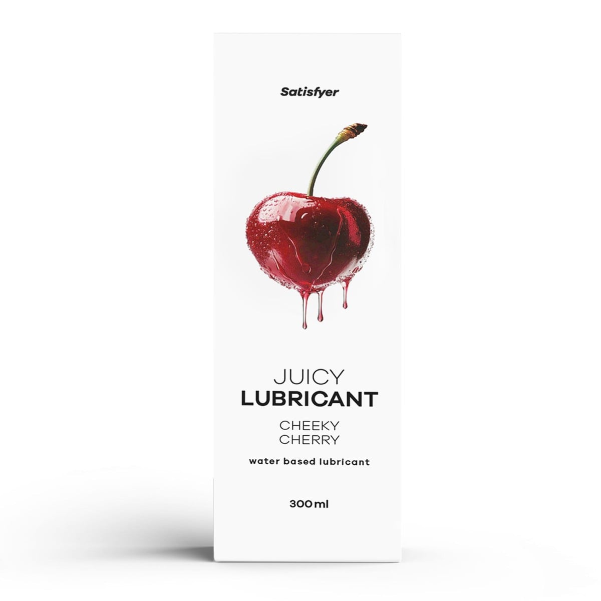 Satisfyer Juicy Lubricant Cheeky Cherry 300 ml, lubrikant na vodní bázi s vůní třešní