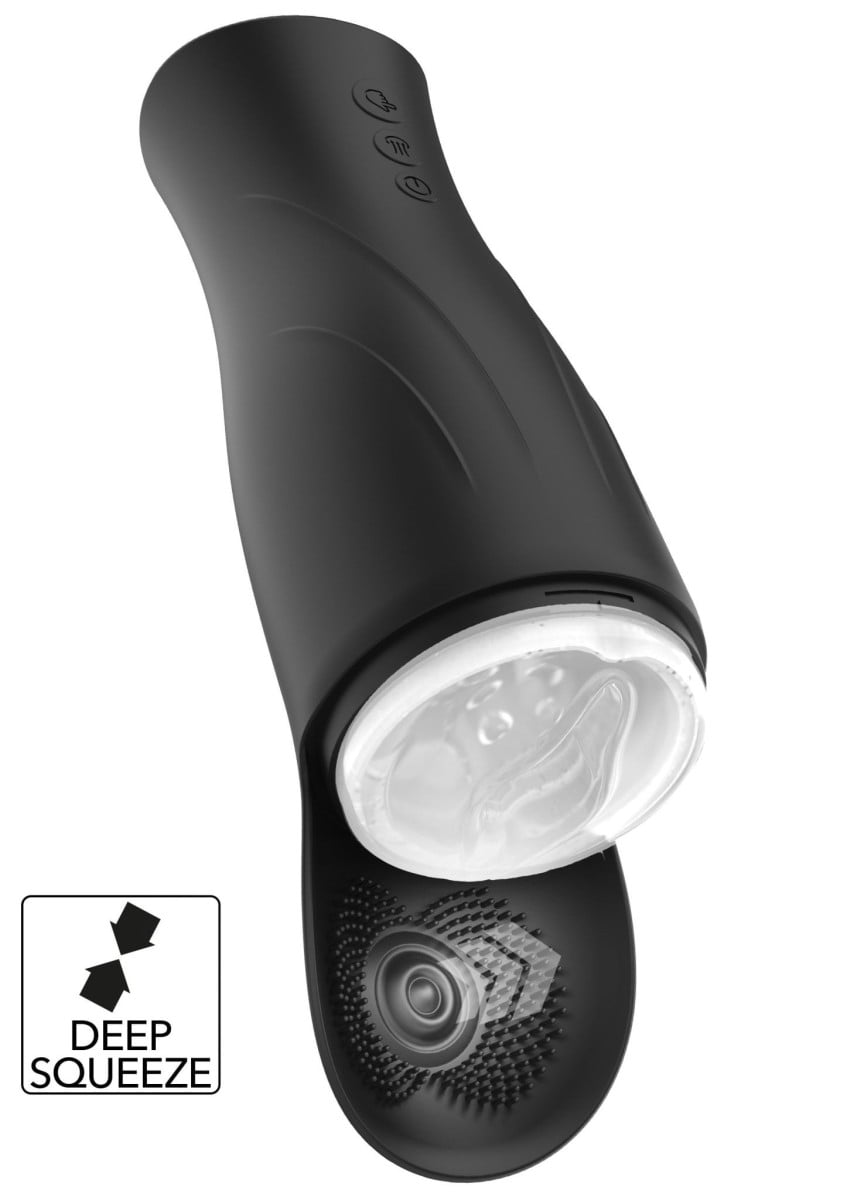 Hidden Desire Fusion X Deep Squeeze Nutbuster Triple Masturbator, multifunkční masturbátor pro penis i varlata