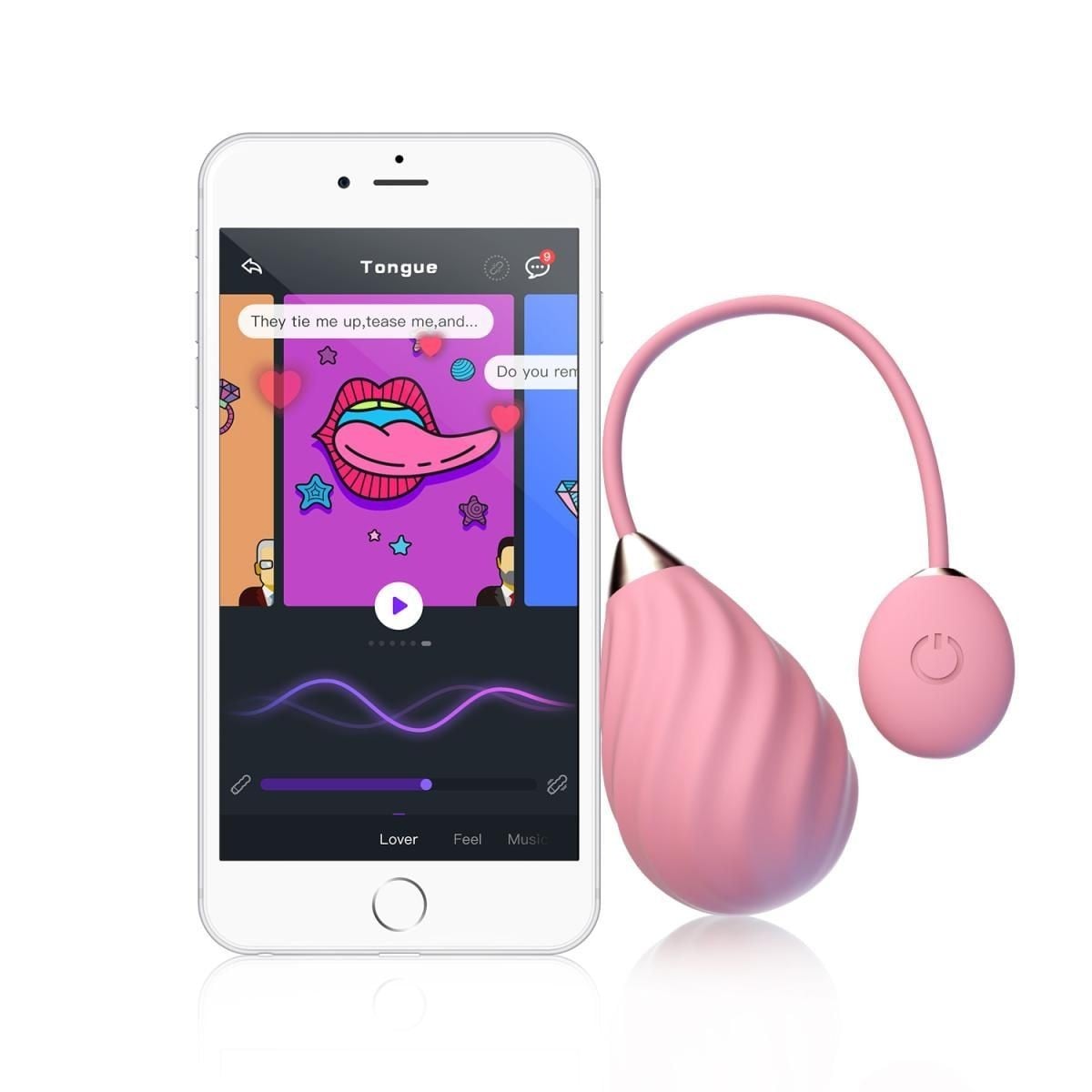 Vibrační vajíčko Magic Motion Magic Sundae růžové, smart vibrační vajíčko a vaginální trenažér 19 x 3,5 cm