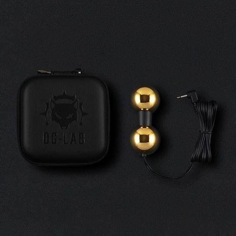 Dungeon Lab Metal BiPolar Electrode B (Mirror Double-Ball), bipolární elektroda pro elektrosex