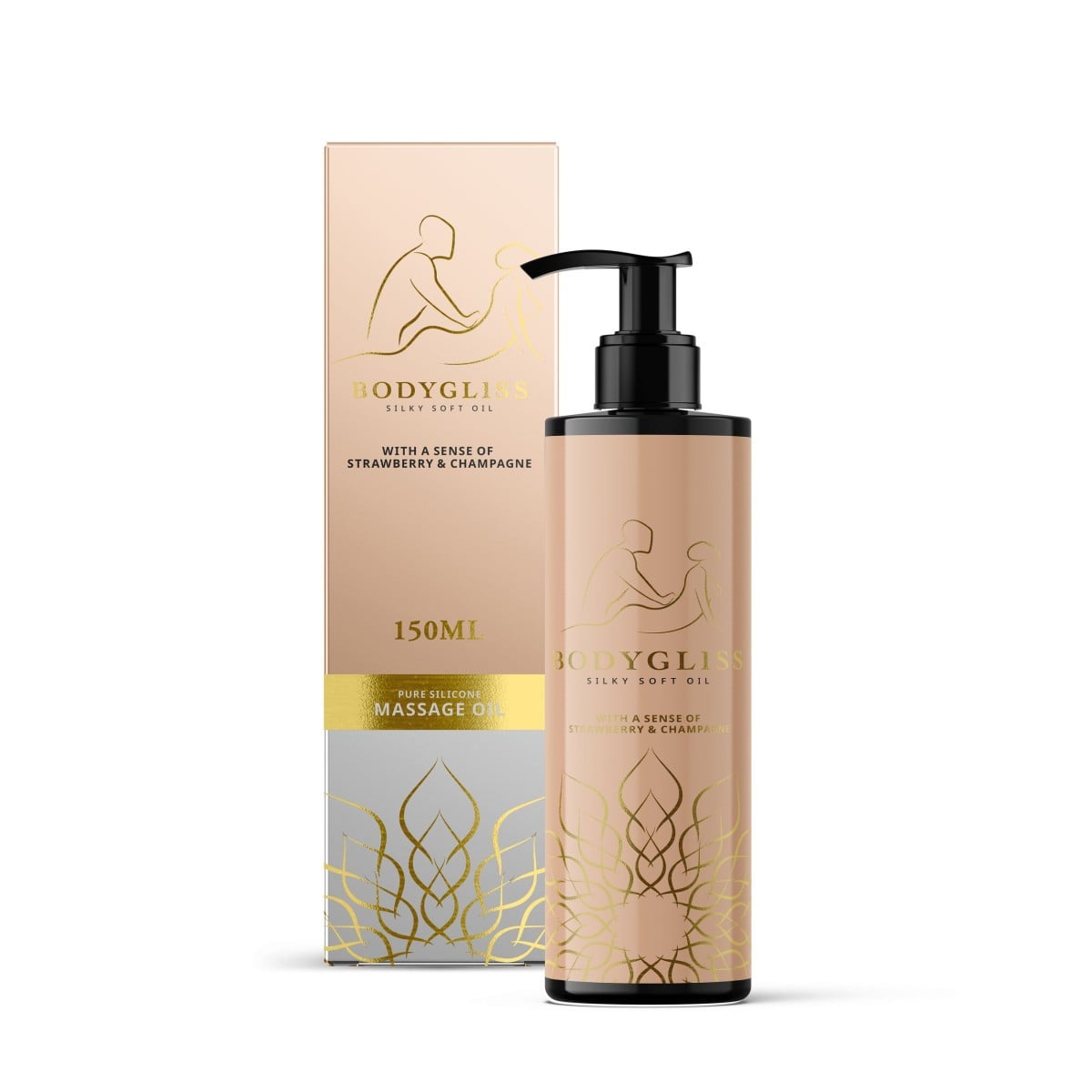 BodyGliss Strawberry Sparkle Delight 150 ml, masážní olej a lubrikant s vůní jahod a šampaňského