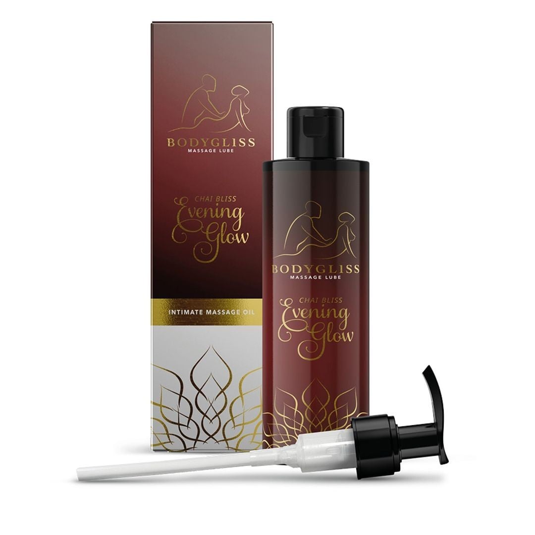 BodyGliss Chai Bliss Evening Glow 150 ml, masážní olej a lubrikant s vůní čaje