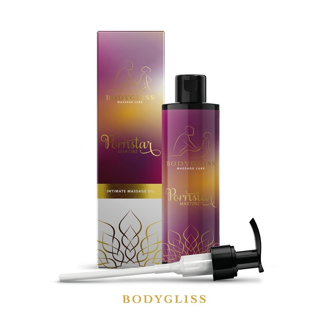 BodyGliss Pornstar Martini 150 ml, masážní olej a lubrikant s vůní pornstar martini