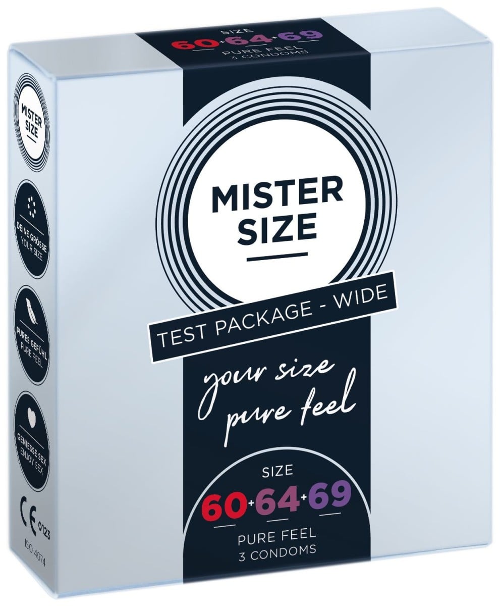 Mister Size Wide Test Package 60–64–69, 3 ks kondomů s nominální šířkou 60, 64 a 69 mm