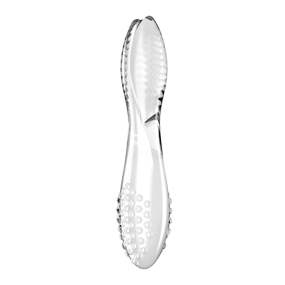 Skleněné dildo Satisfyer Dazzling Crystal 2 průhledné, oboustranné skleněné dildo 20 x 3,6 cm