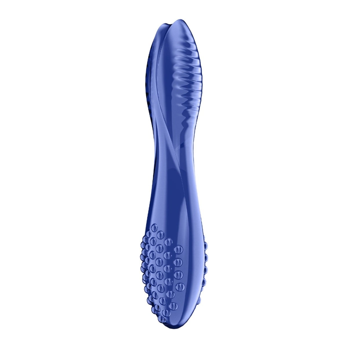 Skleněné dildo Satisfyer Dazzling Crystal 2 modré, oboustranné skleněné dildo 20 x 3,6 cm