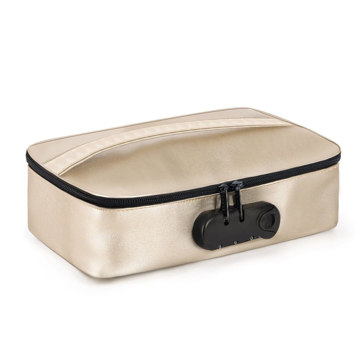 Taška na hračky Dorcel Discreet Box Luxury zlatá, zamykatelné pouzdro na erotické pomůcky 27 x 16 cm