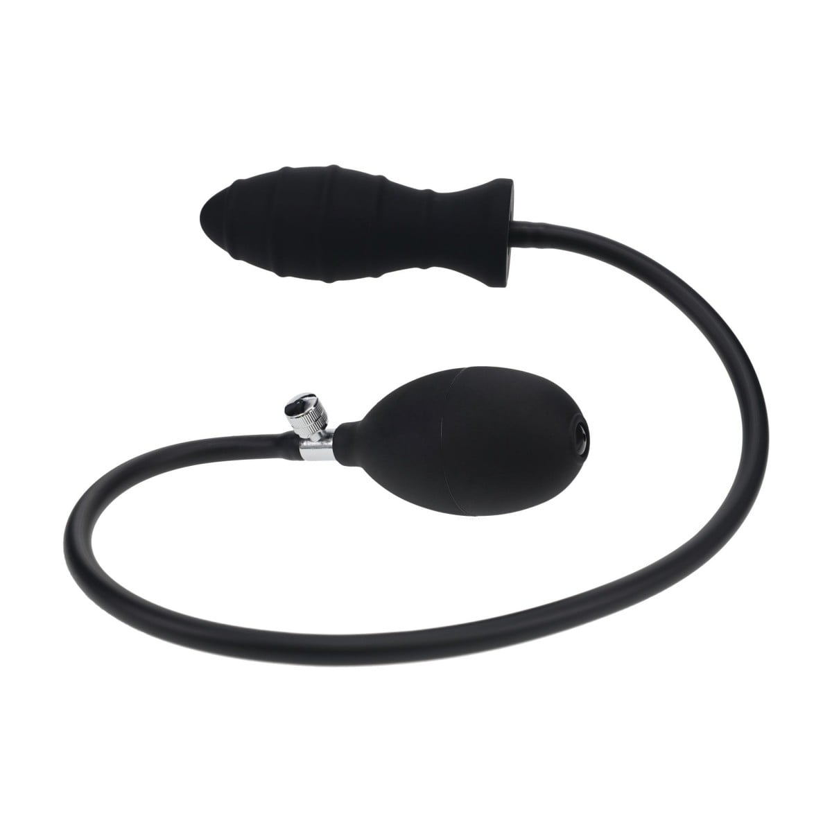 Shots Levelz Ribbed Inflatable Anal Plug, silikonový anální kolík 10 x 3,8 cm