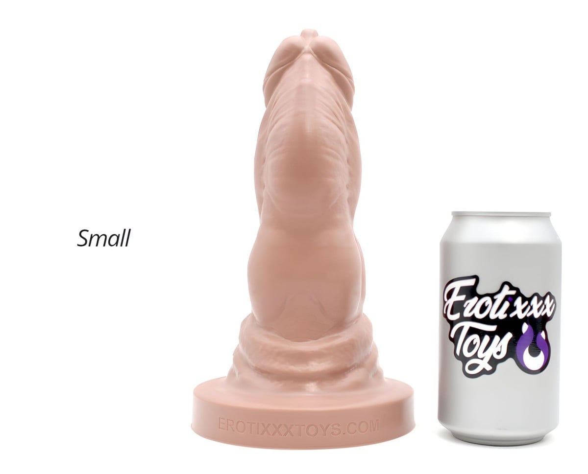 Erotixxx Toys Bulldog Pale Flesh 75% S, prémiové silikonové dildo s Vac-U-Lock 23 x 5–8,3 cm