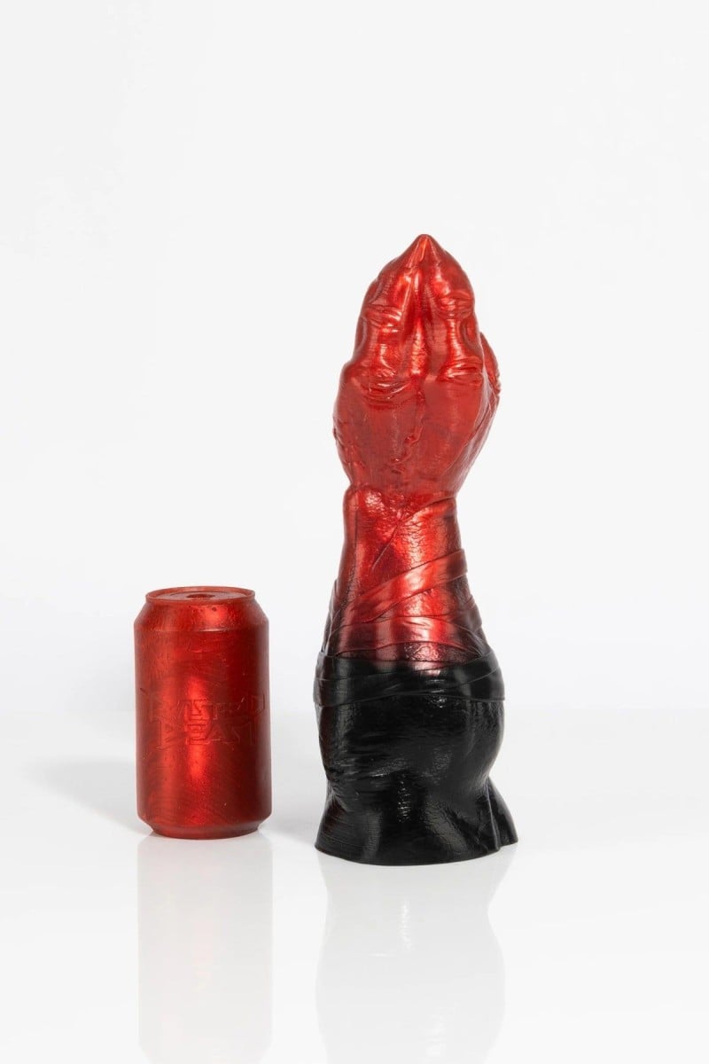 Twisted Beast Cunt Claw Demon Blood (Ombre), prémiové silikonové dildo s Vac-U-Lock přísavkou 30,5 x 5,5–10 cm