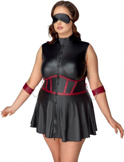 Cottelli Bondage Matte Look Mini Dress, XL