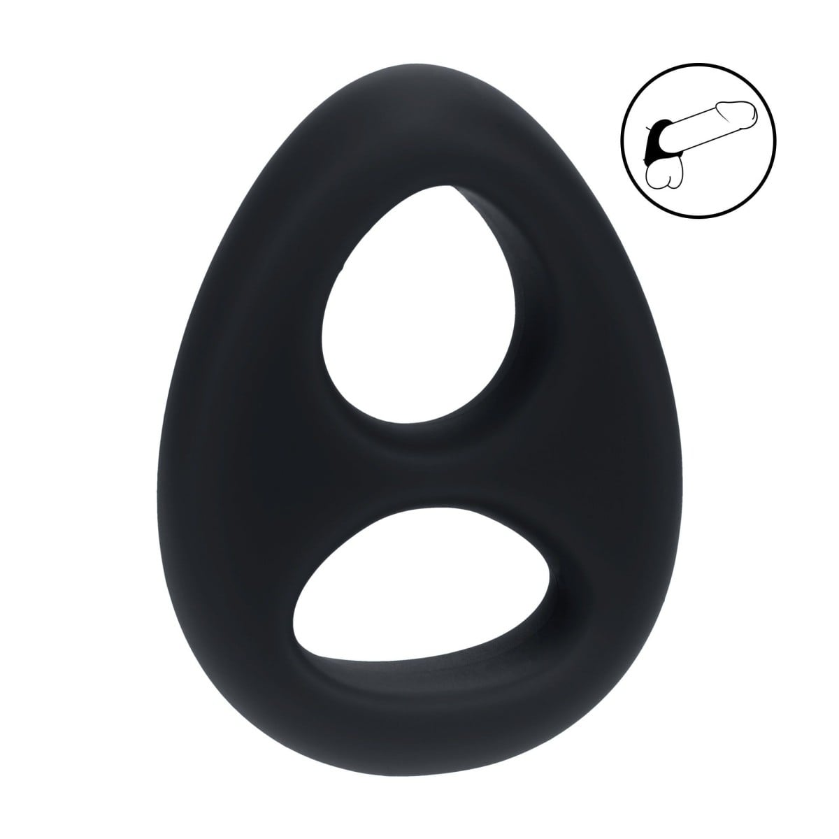Levelz Double Cock & Ball Ring, silikonový dvojkroužek na penis a varlata