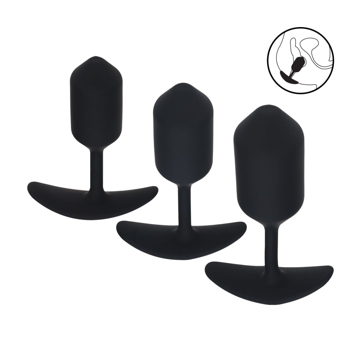Levelz Weighted Anal Plug Training Kit, sada 3 silikonových kolíků se závažím