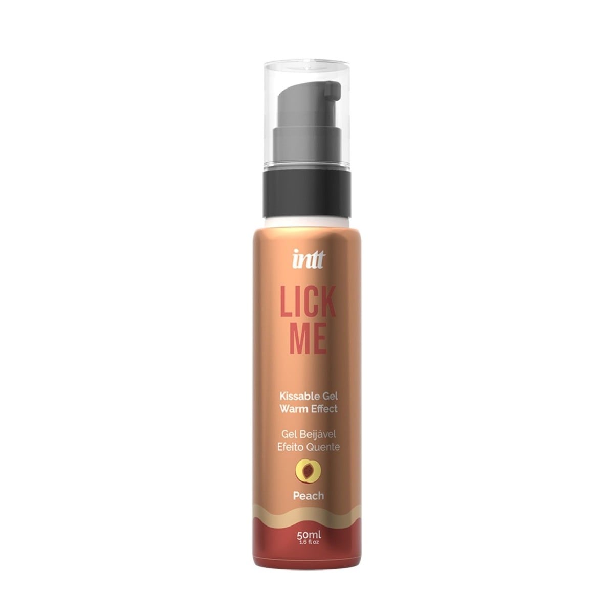 Intt Lick Me Peach Kissable Gel Warm Effect 50 ml, slíbatelný gel s hřejivým efektem a příchutí broskví