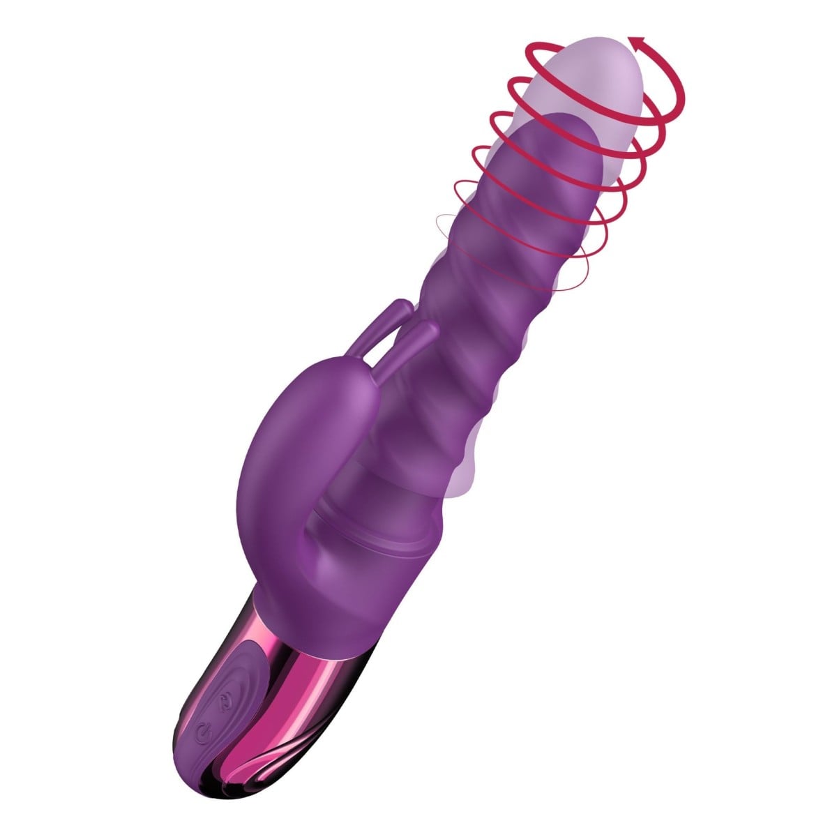 She.E.O Swirl Rabbit Thrusting Vibrator, přirážecí a rotační vibrátor 25 x 3,5 cm