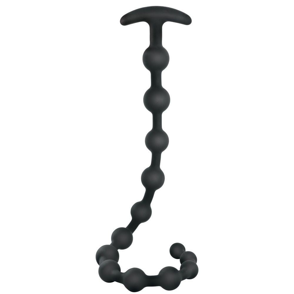 You2Toys Black Velvets Silicone Anal Beads, černé anální kuličky 50 x 1,7–3 cm