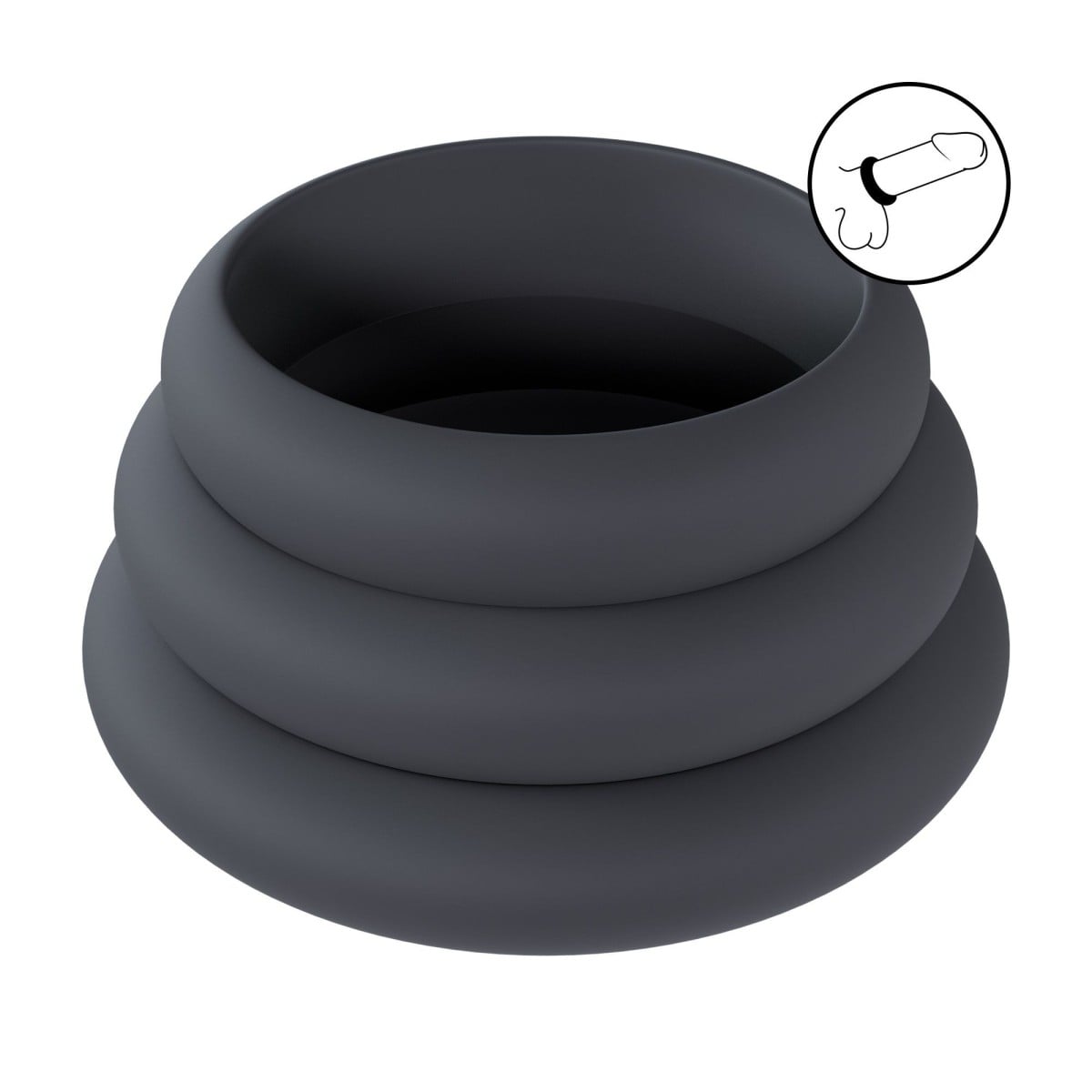 Levelz Wide O Cock Ring Set L/XL/XXL, sada 3 silikonových kroužků na penis