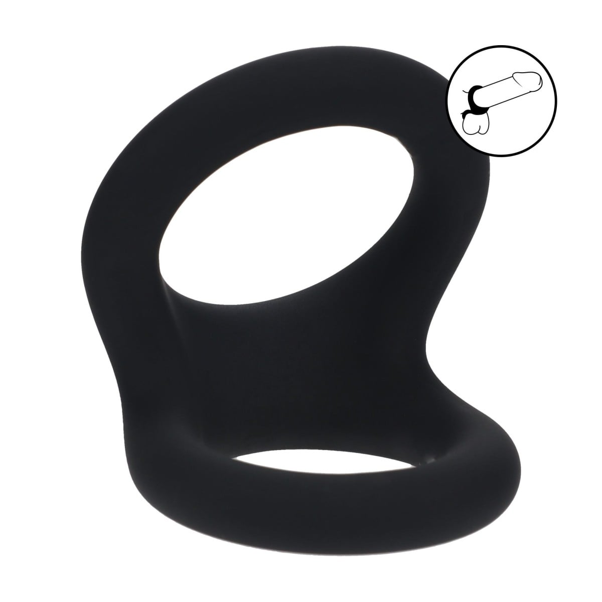 Levelz Double O Cock Ring Medium, elastický silikonový dvojkroužek na penis a varlata