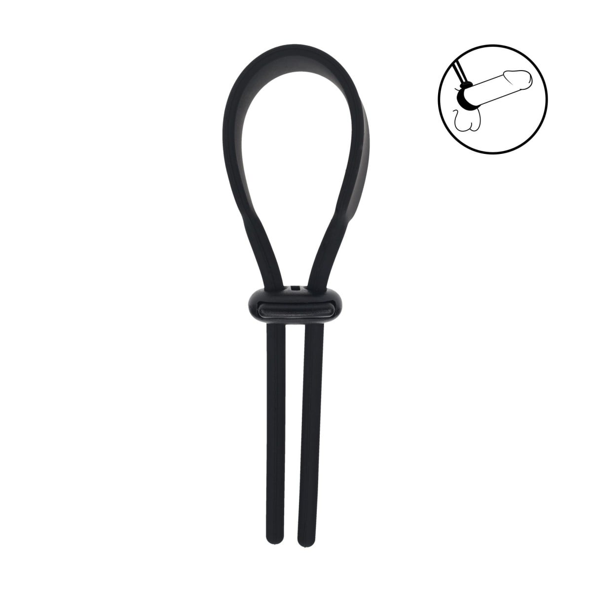Levelz Wide Lasso Cock Ring, nastavitelná silikonová škrtící smyčka na penis a varlata