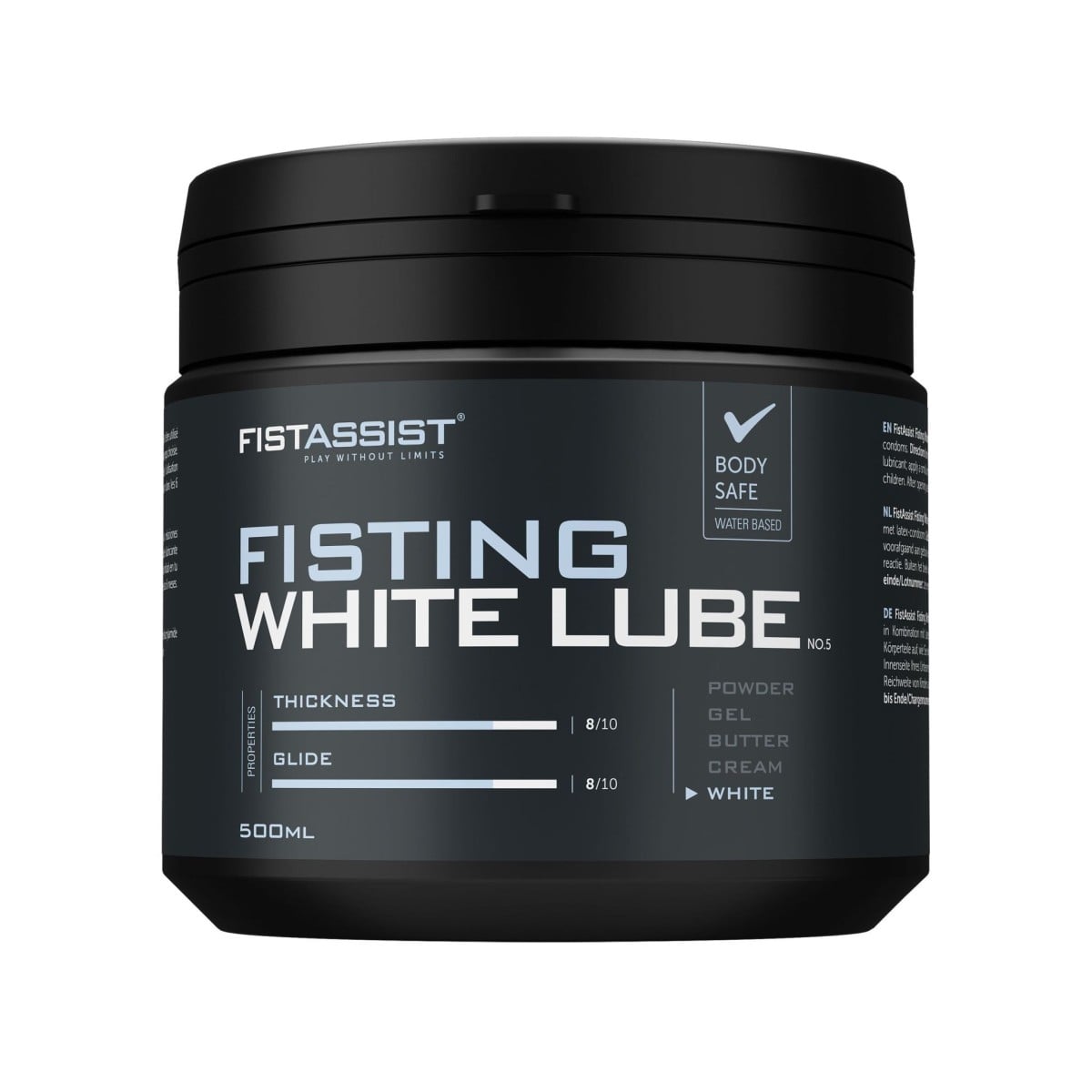 Cobeco Fist Assist White Lube 500 ml, bílý lubrikační gel na vodní bázi
