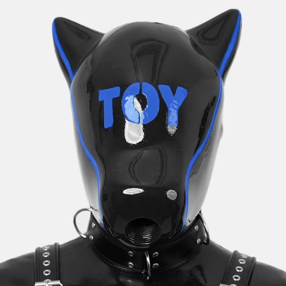 Furrjoi Silicone Patterned Ido Dog Drone Toy Blue Regular, silikonová psí maska s otvorem na ústech