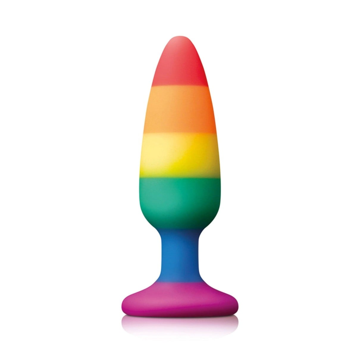 NS Novelties Colours Pride Edition Pleasure Plug M, duhový anální kolík s přísavkou 13,3 x 3,9 cm