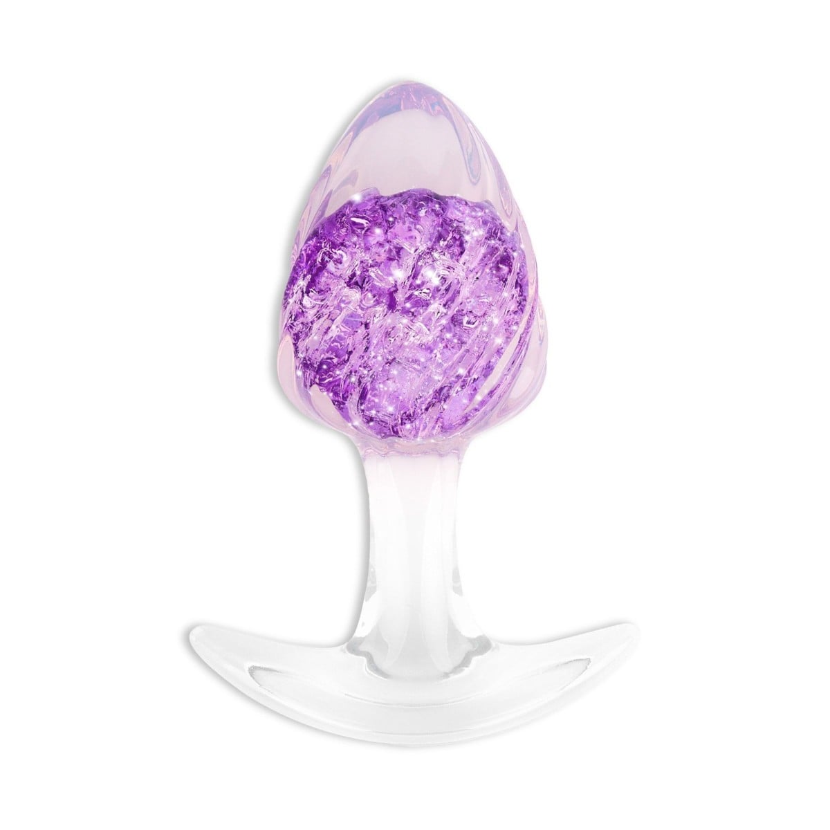 ToyJoy Crystal Butt Plug Medium, průhledný silikonový anální kolík 9 x 3,9 cm