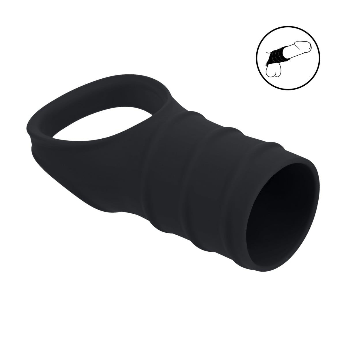 Levelz Cock Ring & Ribbed Sleeve, erekční kroužek a stimulační návlek na penis