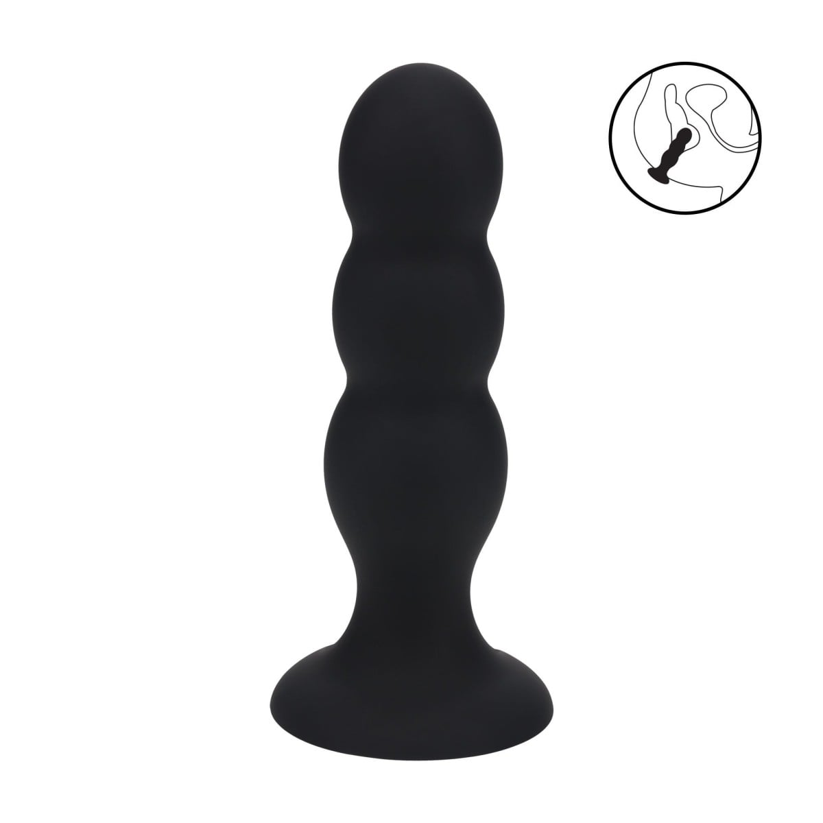 Levelz Tri Rattle Anal Plug L, silikonové anální kuličky s vnitřní kuličkou 13,2 x 3,7 cm