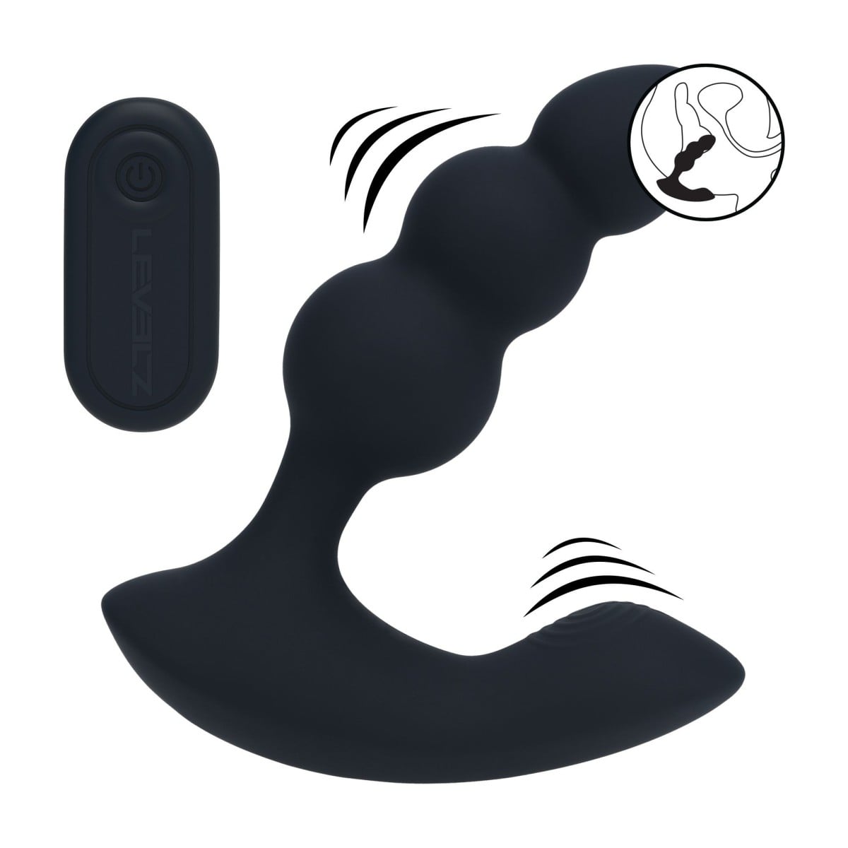 Levelz Dual Motor Beaded Vibrating Anal Plug, silikonový stimulátor prostaty a hráze na dálkové ovládání