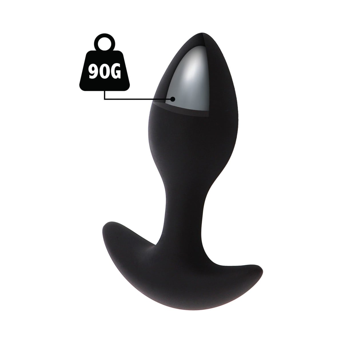 Hidden Desire Extreme Weighted Anal Plug 90g, silikonový anální kolík se závažím 9 x 2,7 cm