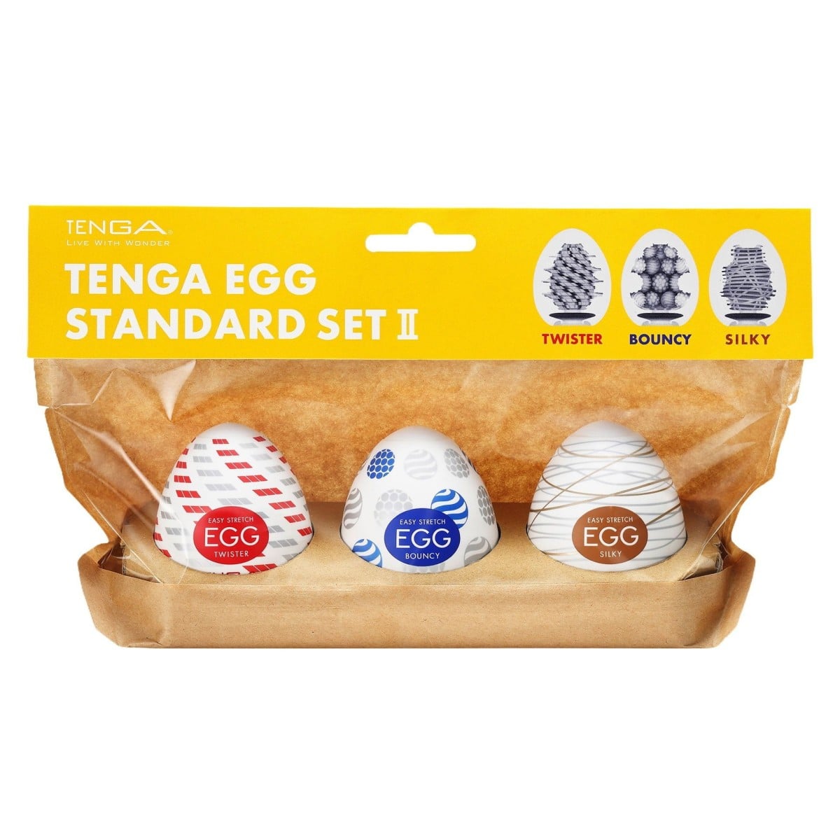Tenga Egg Standard Set 2 – Pack of 3, 3 masturbátory se stimulační texturou