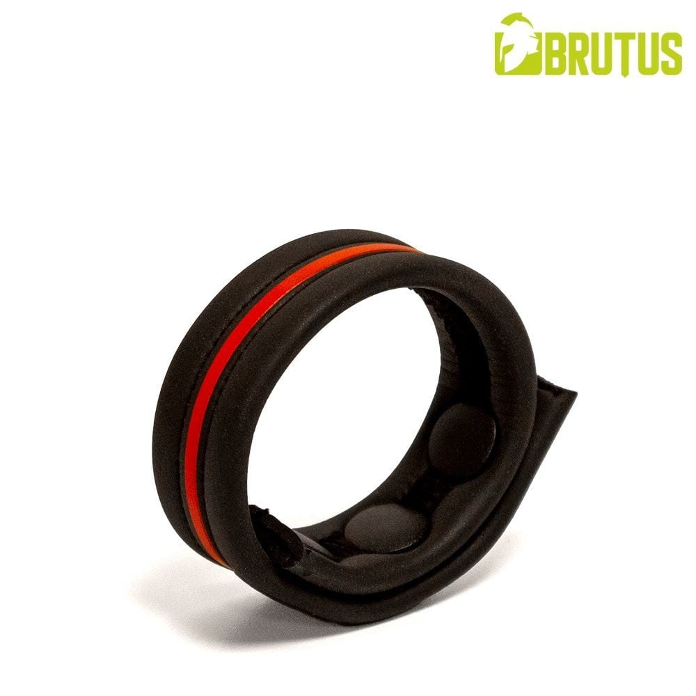 Brutus Neoprene Cockstrap Red, nastavitelný pásek na penis a varlata