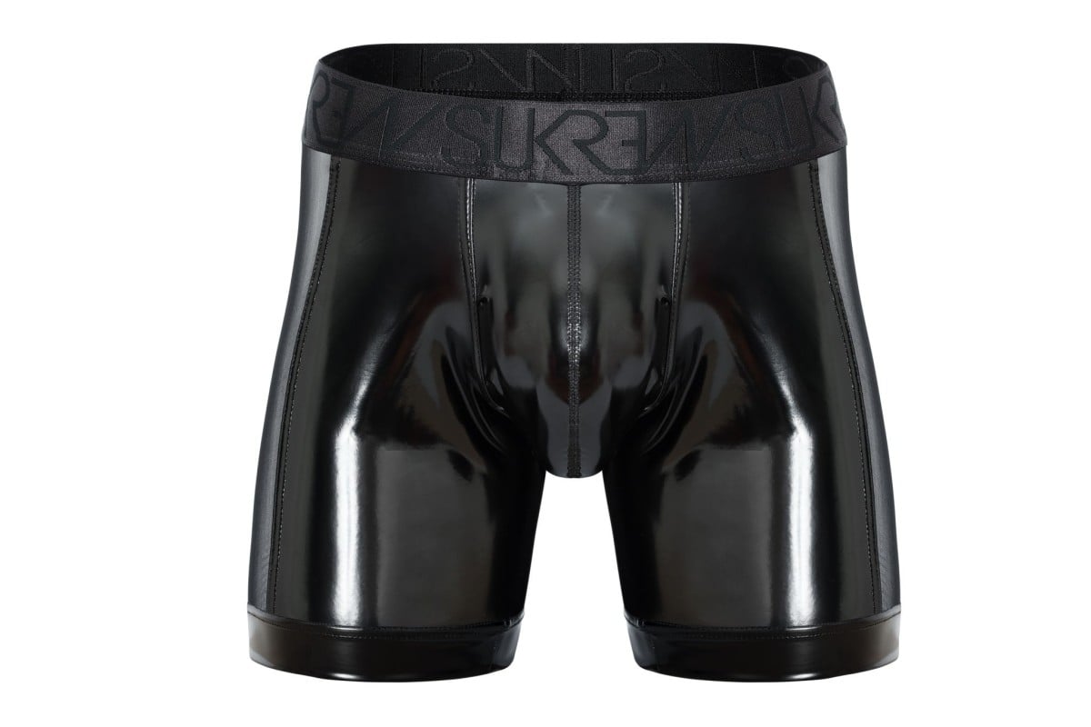 Boxerky Sukrew Wet Look Sprint Fetish Black S, pánské lesklé boxerky/šortky