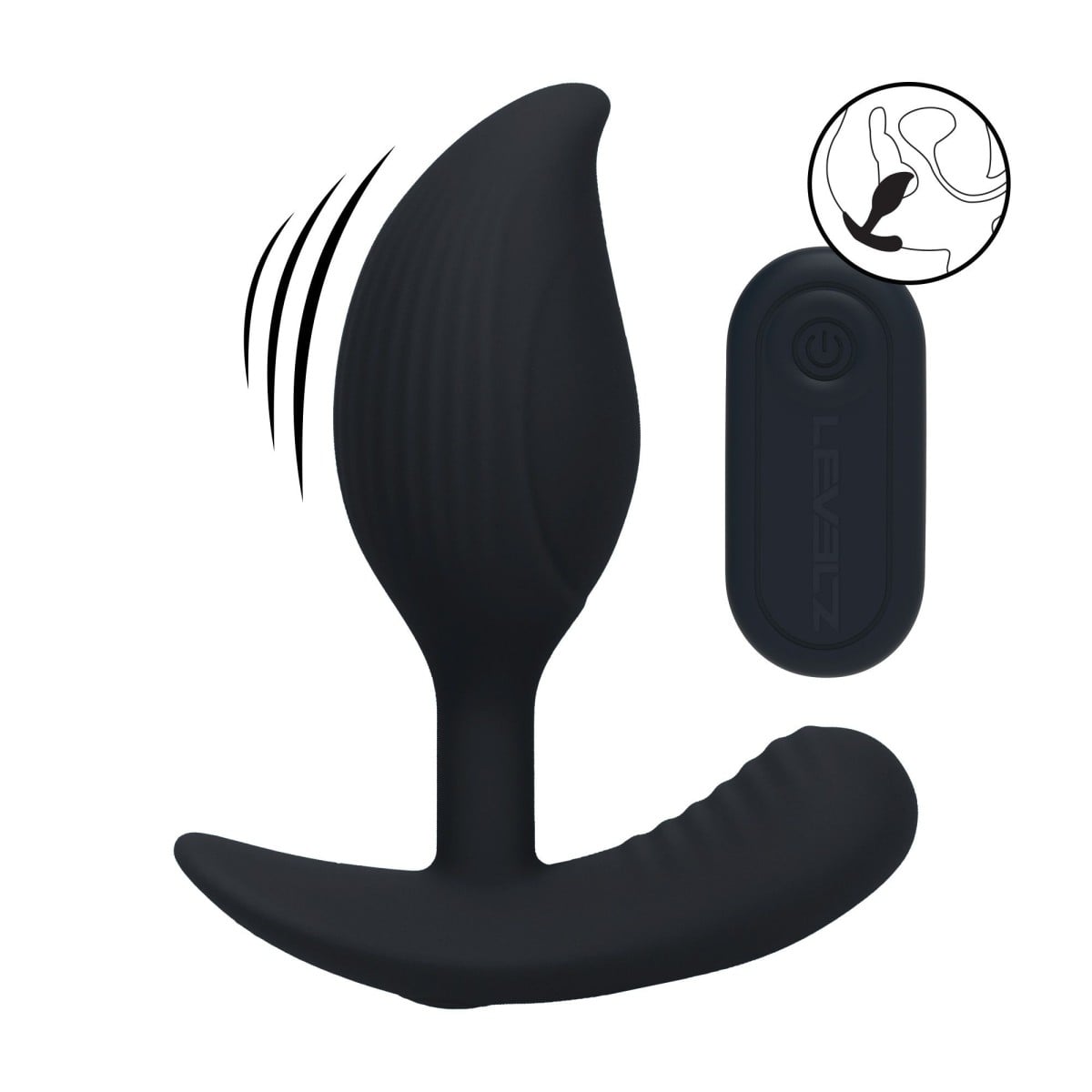 Levelz Vibrating Anal Plug with Remote Control, vibrační anální kolík na dálkové ovládání 10,6 x 3,5 cm