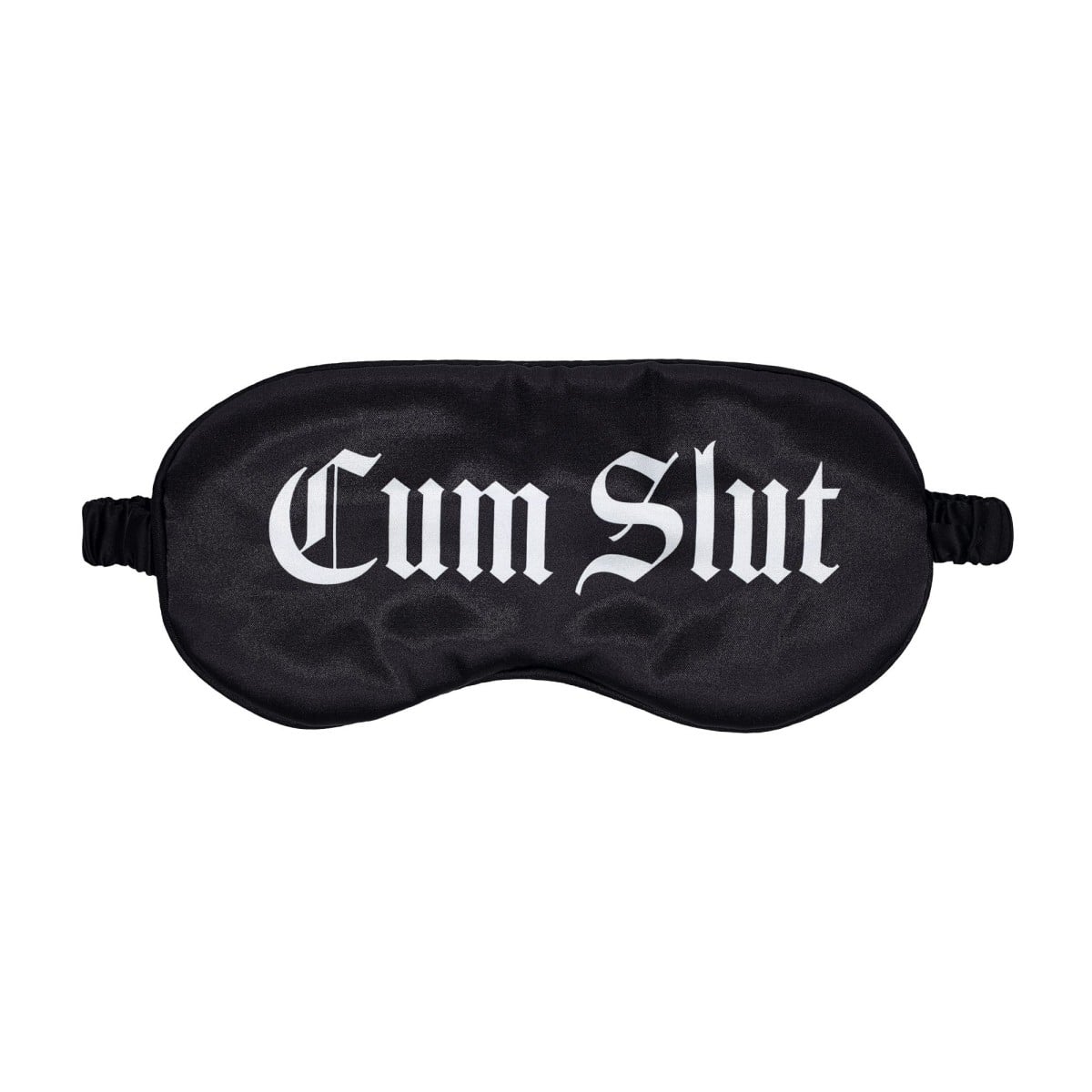 Ouch! Cum Slut Satin Blindfold, hebká maska na oči s nápisem