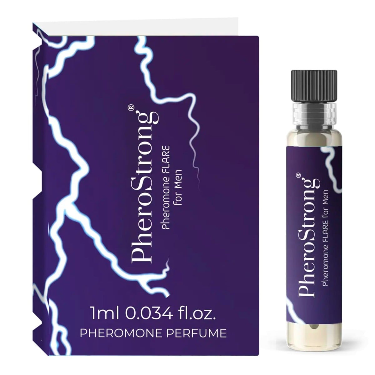 PheroStrong Flare for Men 1 ml, aromaticko-dřevitý parfém pro zvýšení sexuální přitažlivosti