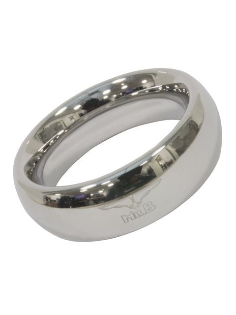 Erekční kroužek Mister B Stainless Cockring Donut 40 mm, stříbrný nerezový kroužek s pevným průměrem