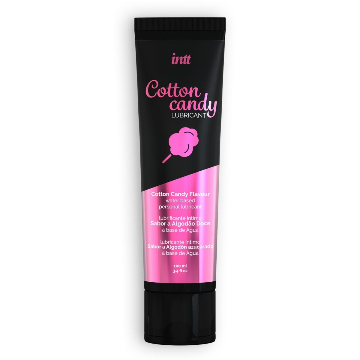 Intt Cotton Candy Lubricant 100 ml, lubrikační gel na vodní bázi s příchutí cukrové vaty